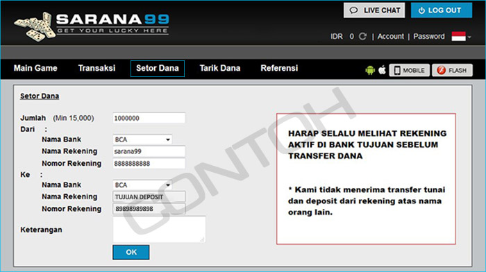 sarana99 menu setor dana poker online
